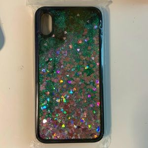 iPhone XS Max - Heart Glitter Liquid Case